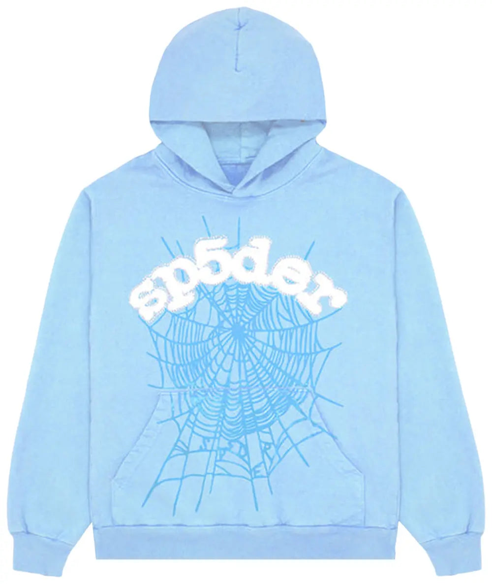 Sp5der Web Hoodie Set - (Sky Blue)