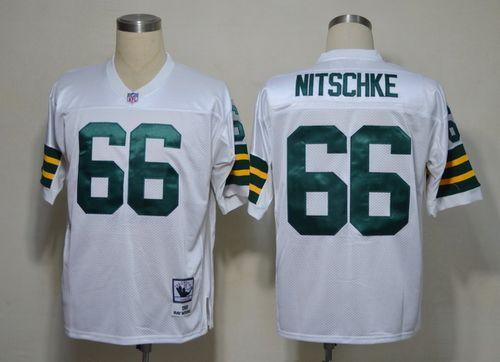 Mitchell Ness Packers #66 Ray Nitschke White Stitched Throwback NFL Jersey