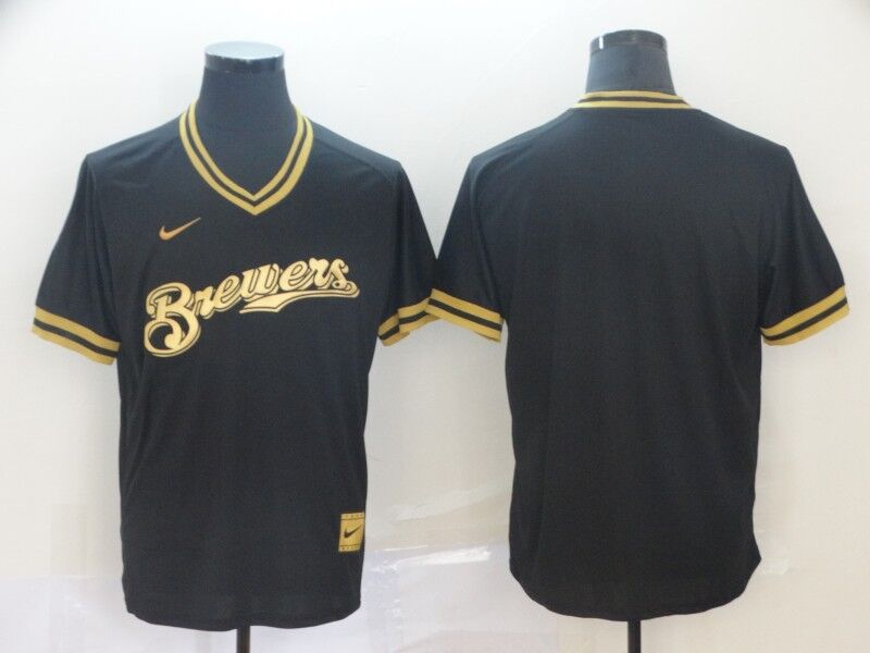 Men's Milwaukee Brewers Black Blank Jersey