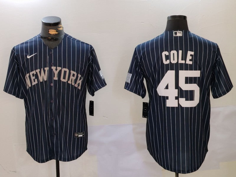 Men's New York Yankees Gerrit Cole #45 Navy Jersey