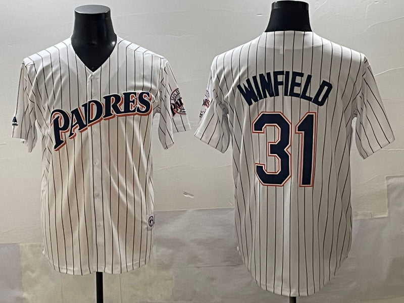 Men's San Diego Padres Dave Winfield #31 White Jersey
