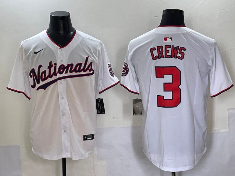 Men's Washington Nationals Dylan Crews #3 White Home Limited Jersey