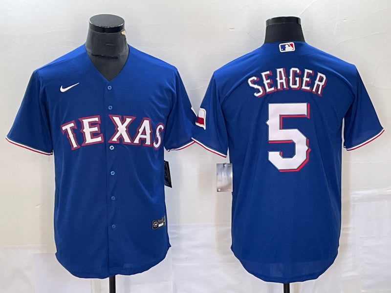 Men's Texas Rangers Corey Seager #5 Blue Baseball Jersey